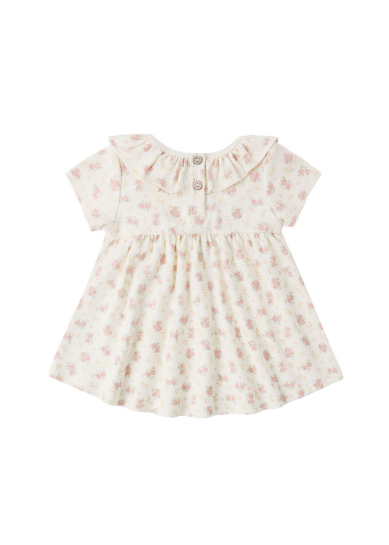 Quincy Mae Ruffle Collar Jersey Dress - Flower Field