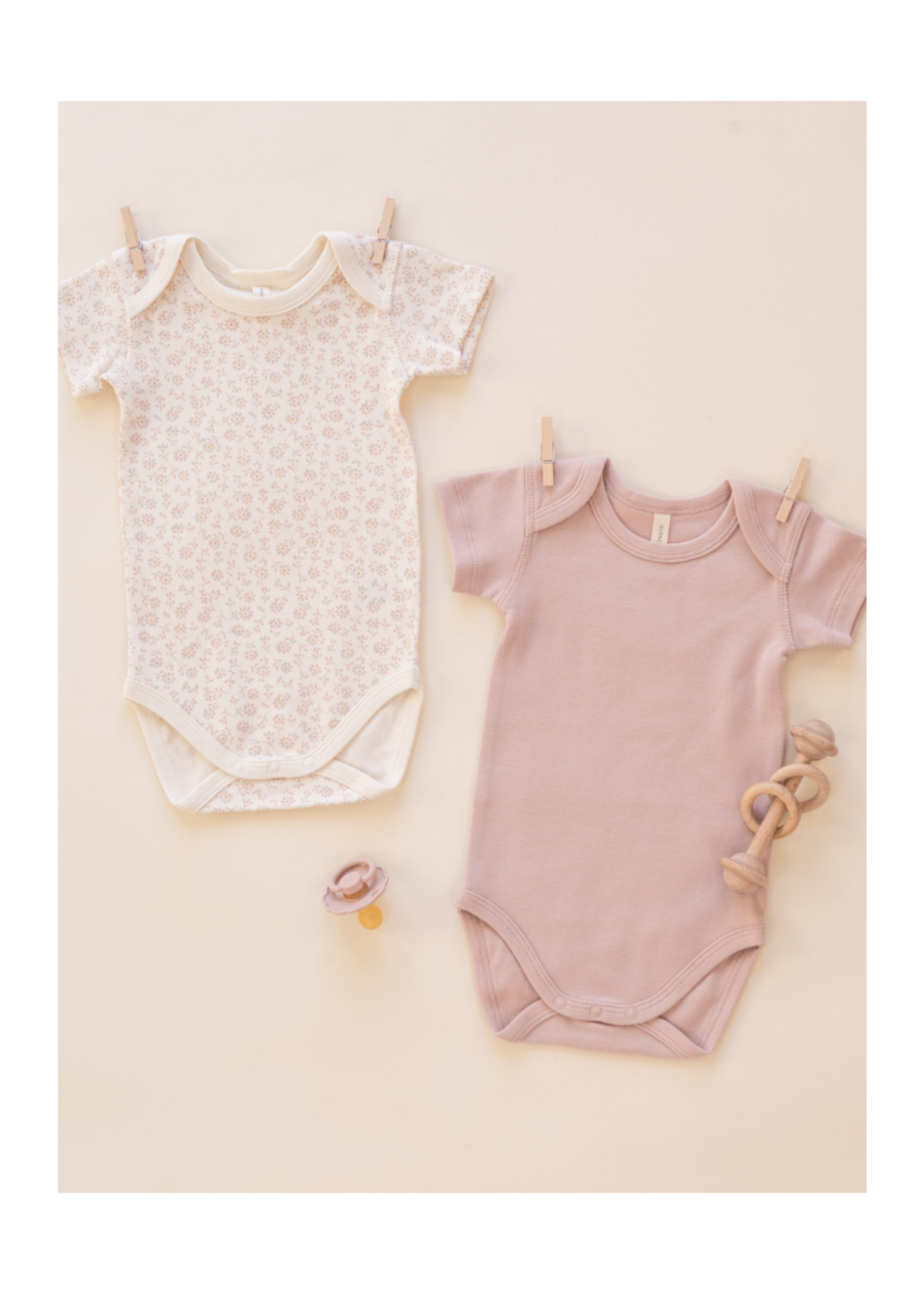 Quincy Mae Short Sleeve Bodysuit - Blush