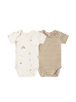 Quincy Mae Short Sleeve Bodysuit - Honey Stripe