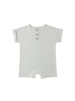 Quincy Mae Short Sleeve One-Piece - Sage Micro Stripe