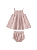 Quincy Mae Smocked Tank + Bloomer Set - Mauve Daisy