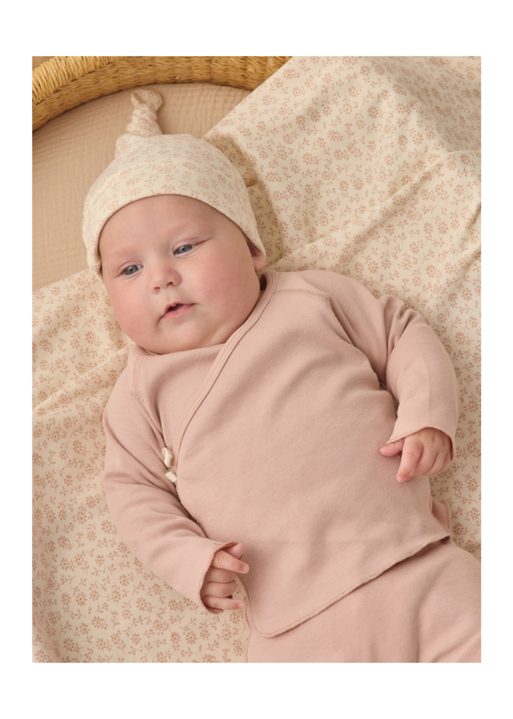 Quincy Mae Wrap Top + Footed Pant Set - Blush