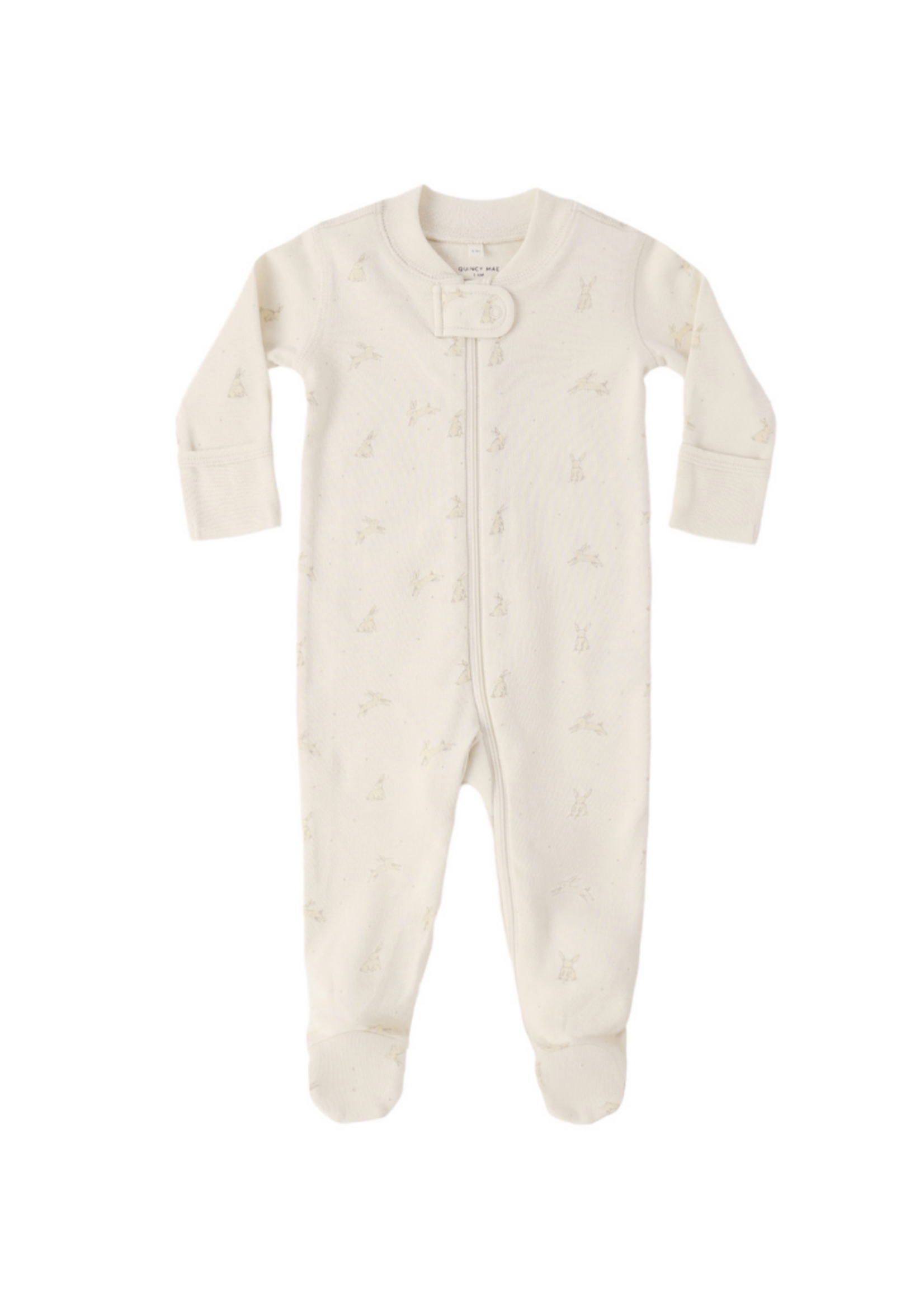 Quincy Mae Zip Long Sleeve Footie - Bunnies