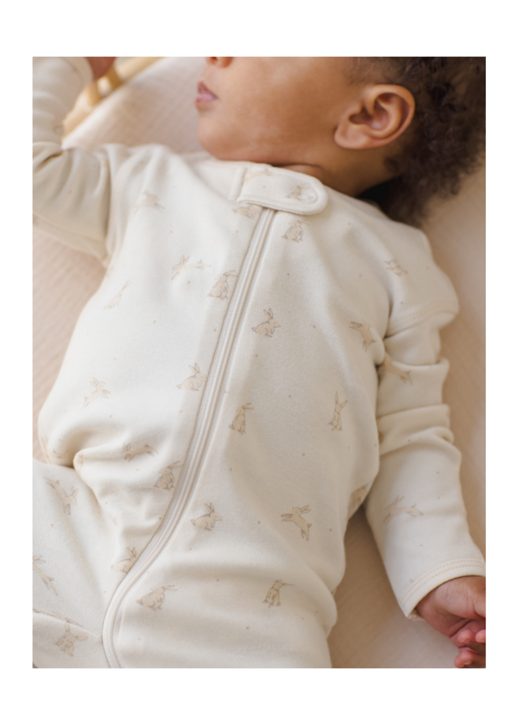 Quincy Mae Zip Long Sleeve Footie - Bunnies