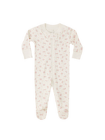 Quincy Mae Zip Long Sleeve Footie - Flower Field