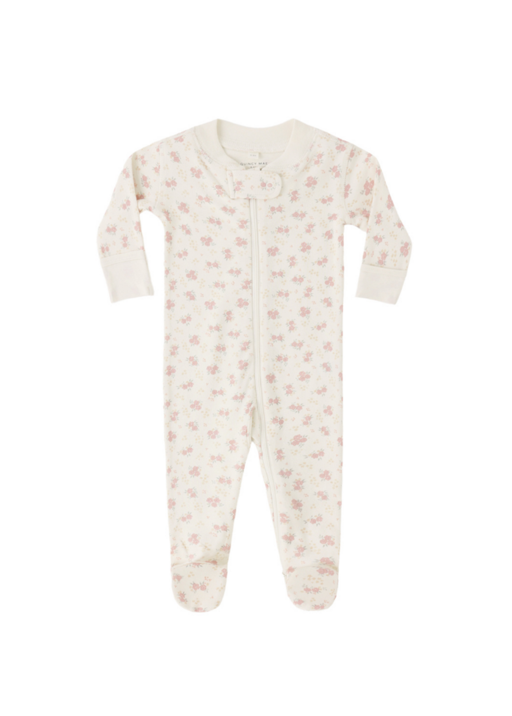 Quincy Mae Zip Long Sleeve Footie - Flower Field