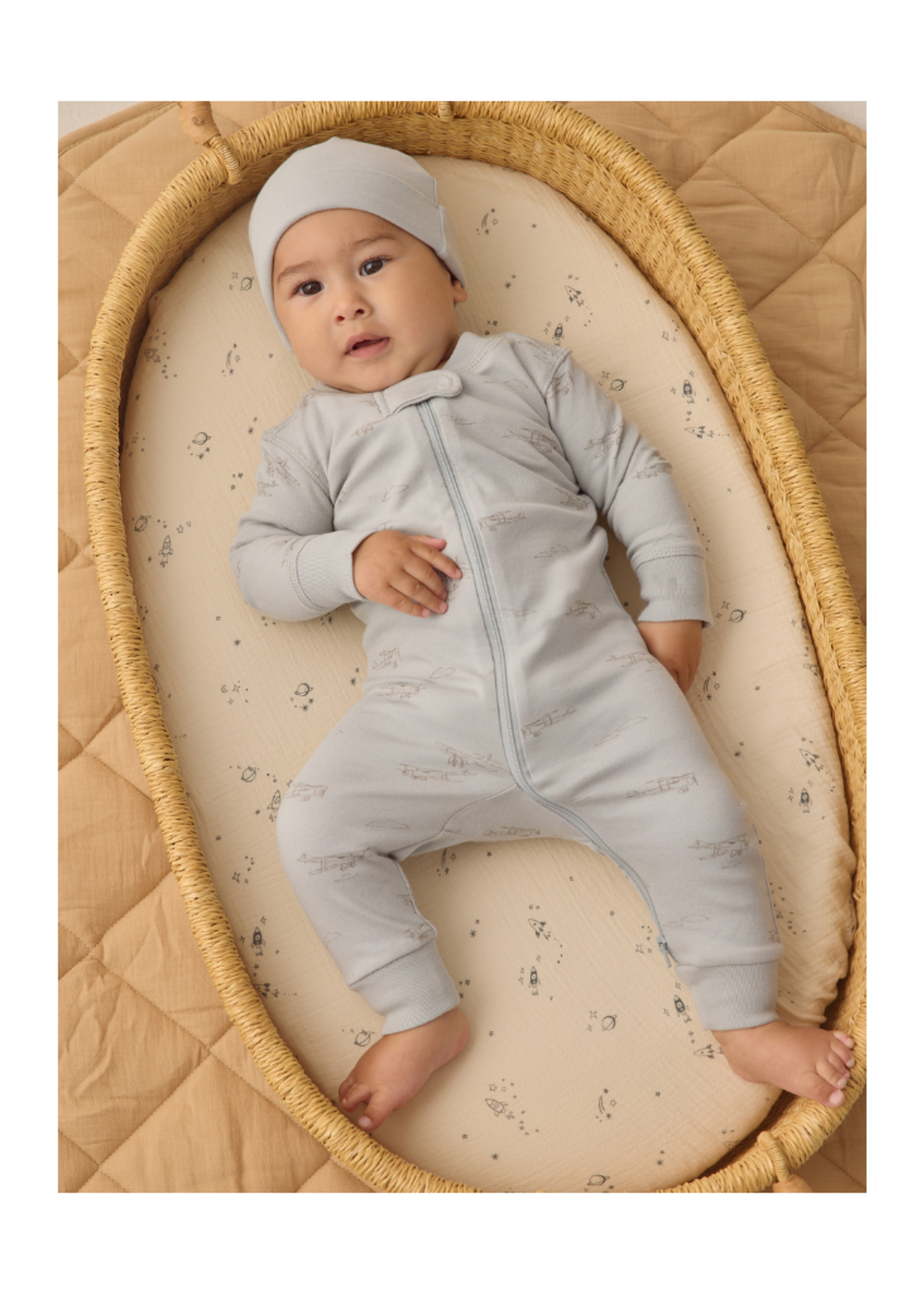 Quincy Mae Zip Long Sleeve Sleeper - Airplane