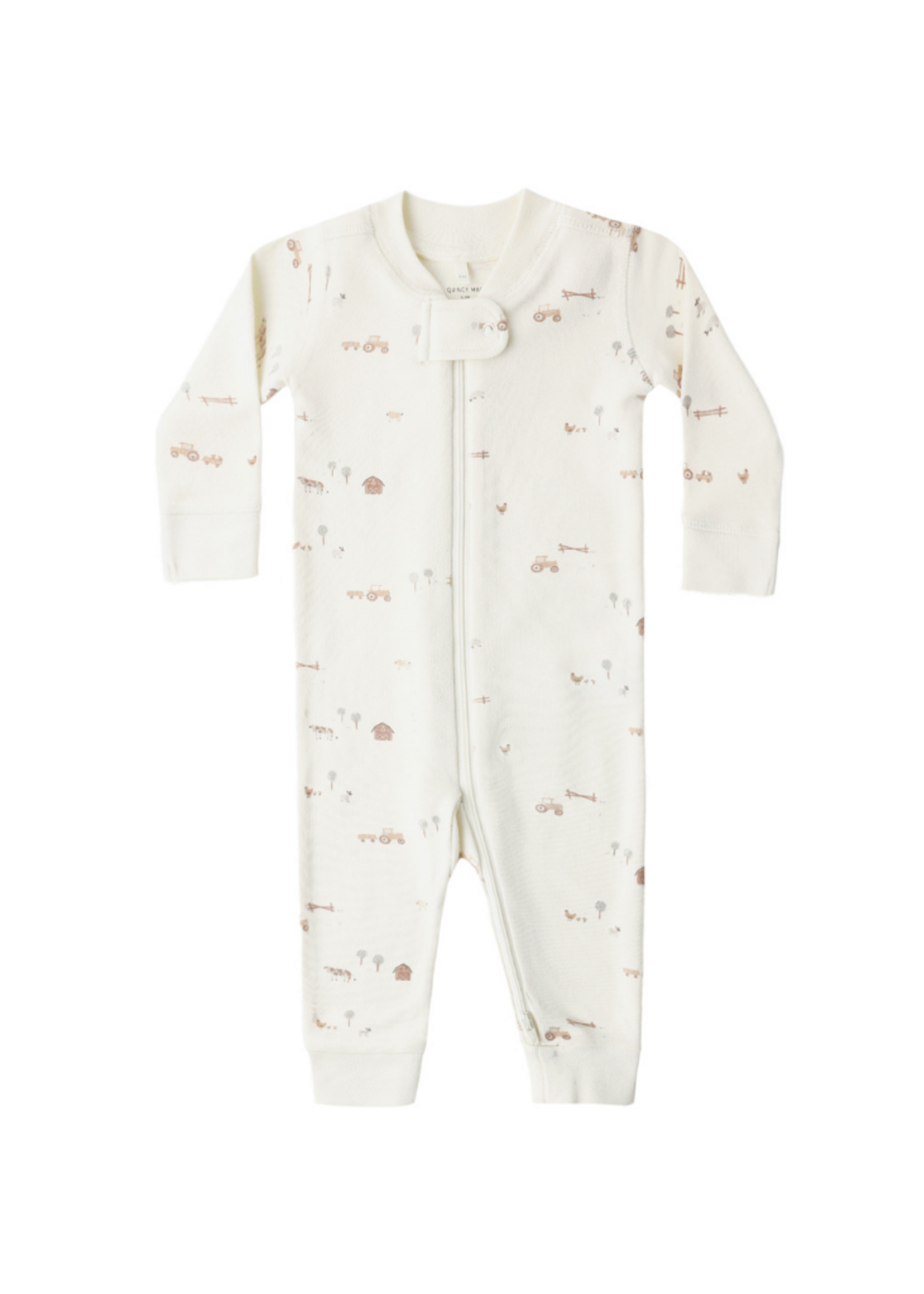 Quincy Mae Zip Long Sleeve Sleeper - Farm
