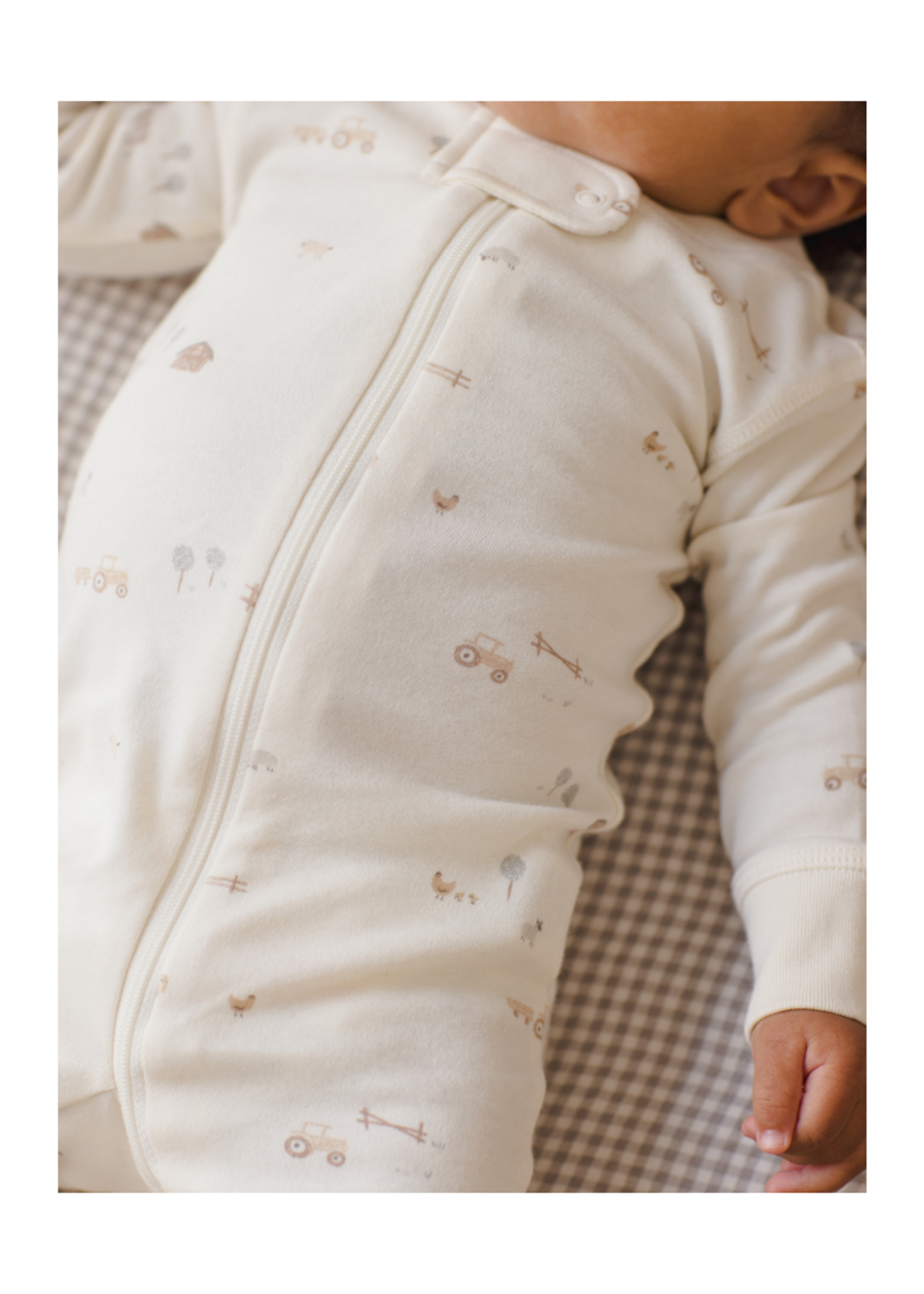 Quincy Mae Zip Long Sleeve Sleeper - Farm