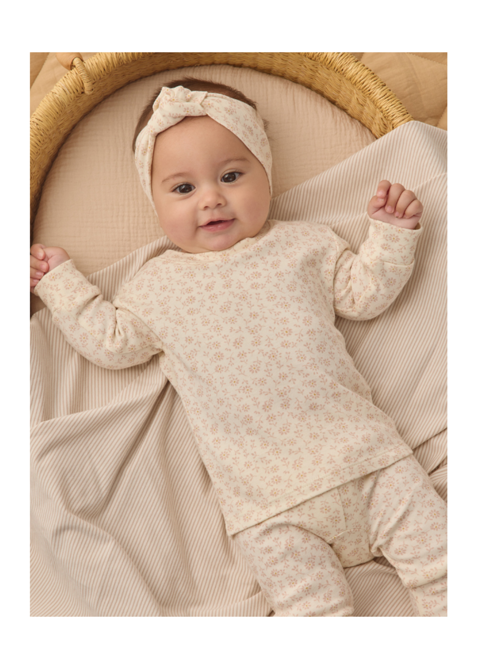 Quincy Mae Wrap Top + Footed Pant Set - Ditsy