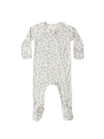 Quincy Mae Bamboo Zip Footie - Blue Floral