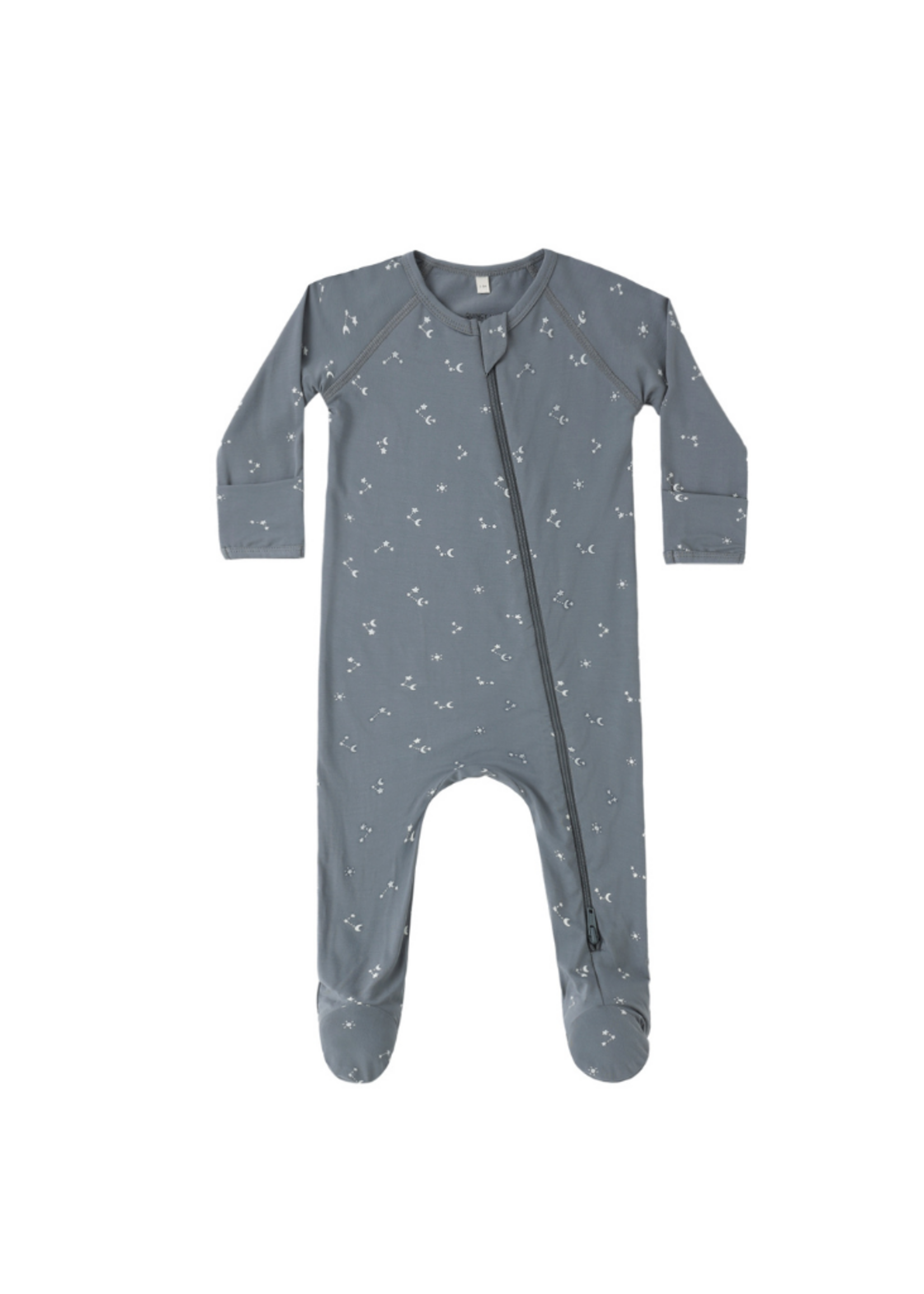 Quincy Mae Bamboo Zip Footie - Starlight