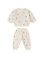 Quincy Mae Waffle Sweater Set - Confetti Hearts
