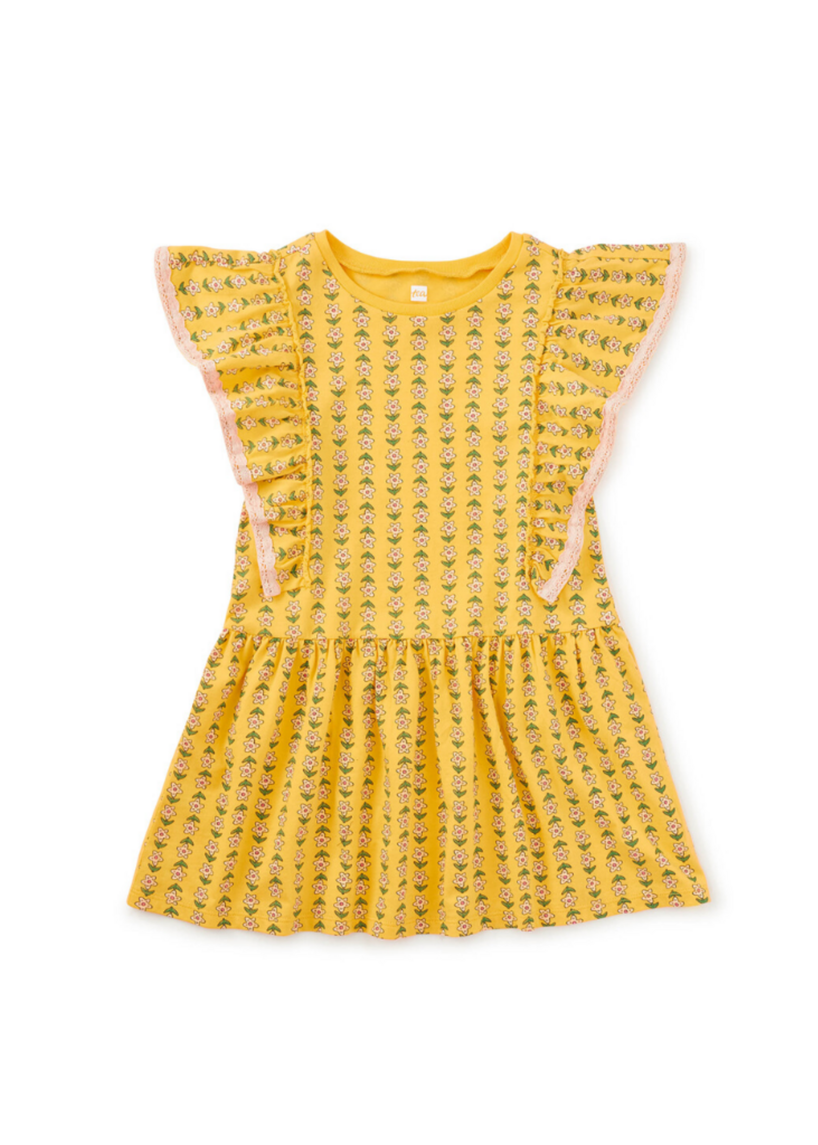 Tea Collection Crochet Trim Ruffle Dress