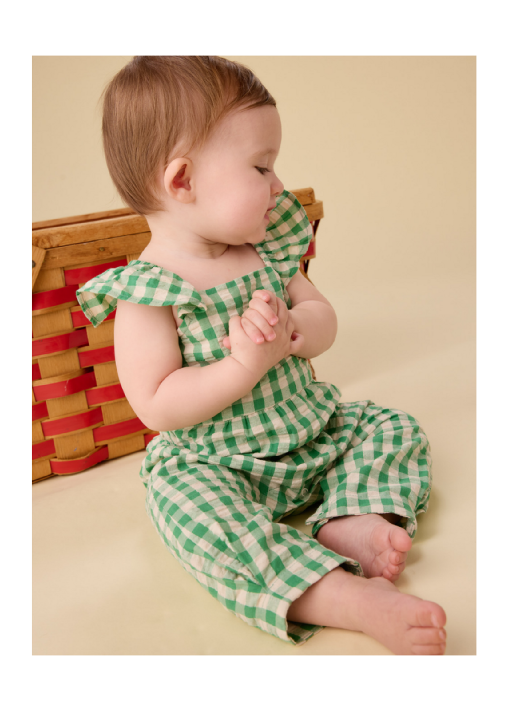 Tea Collection Flutter Button Back Romper