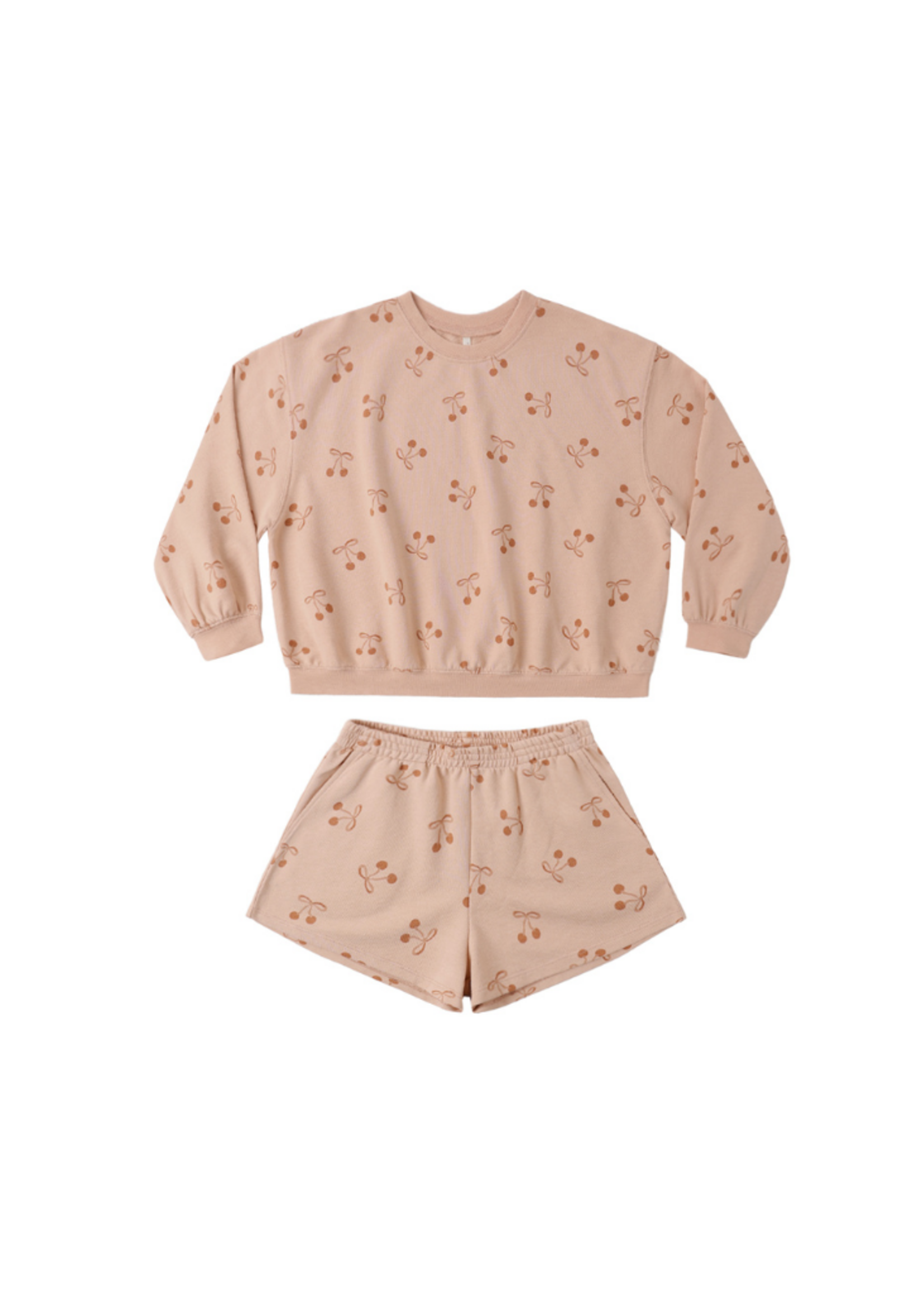 Rylee + Cru Summer Terry Set - Cherry Bows