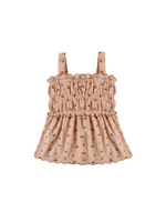 Rylee + Cru Smocked Tank - Cherry Embroidery