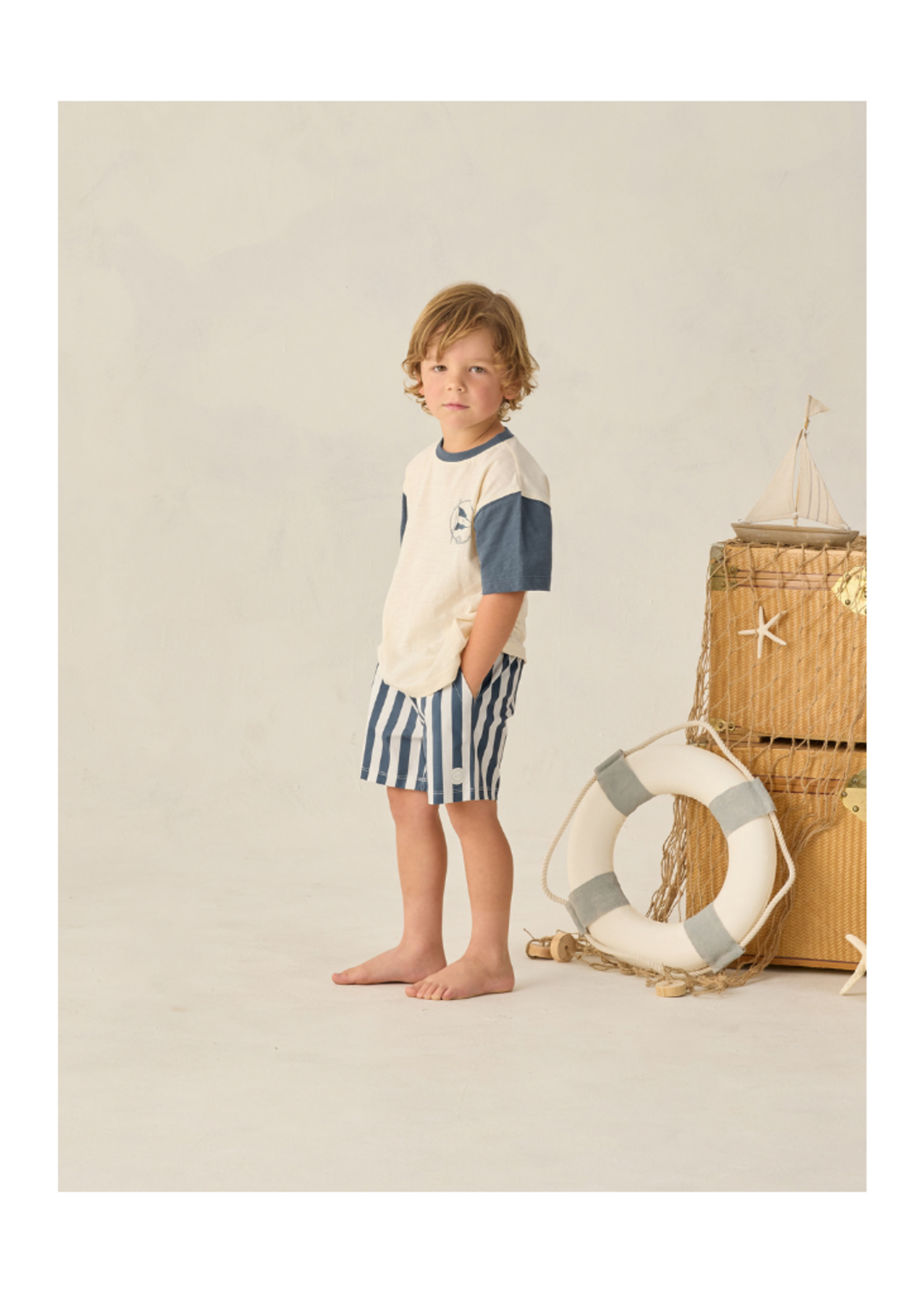 Rylee + Cru Boardshort - Navy Stripe