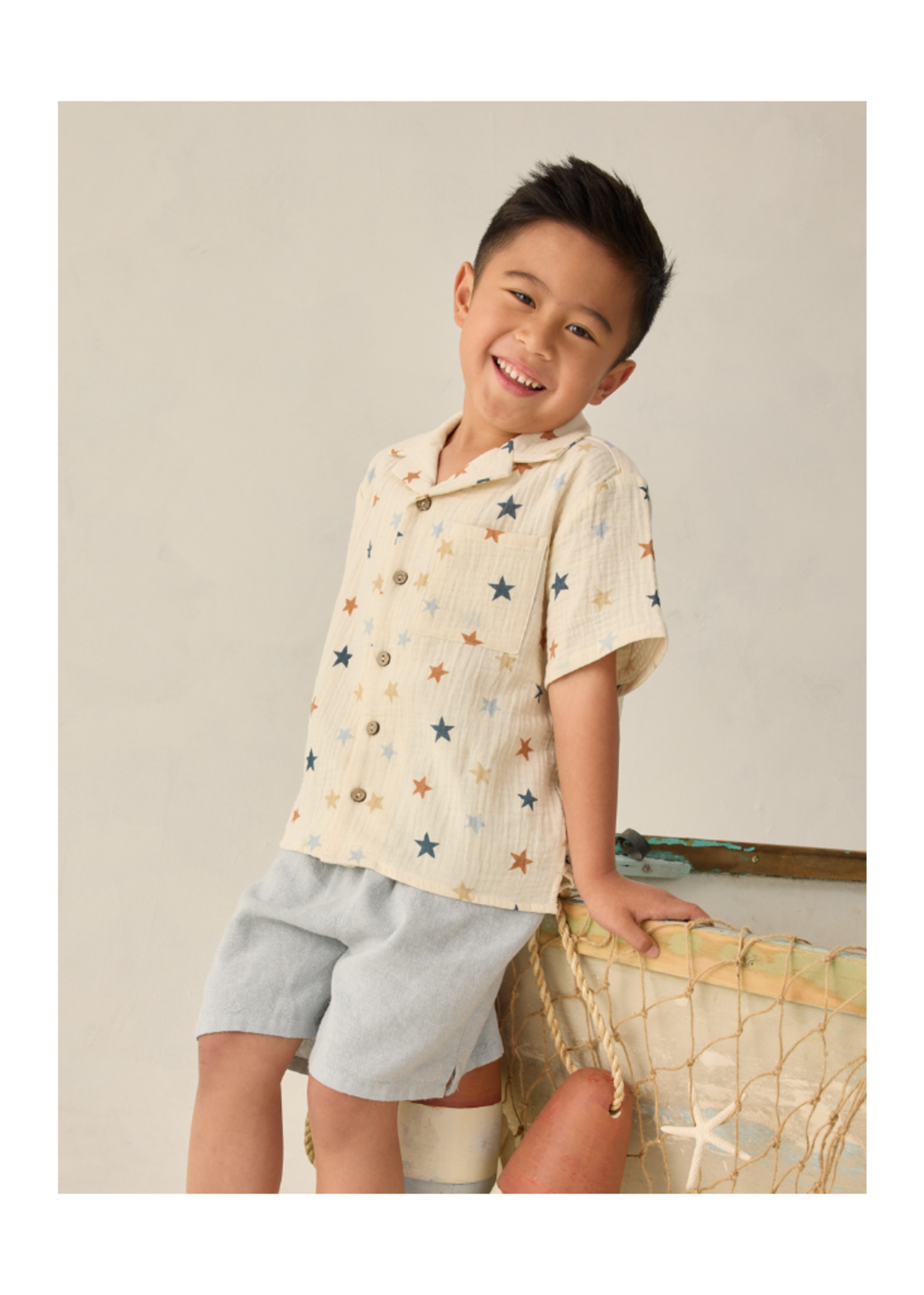 Rylee + Cru Lapel Collar Shirt - Stars