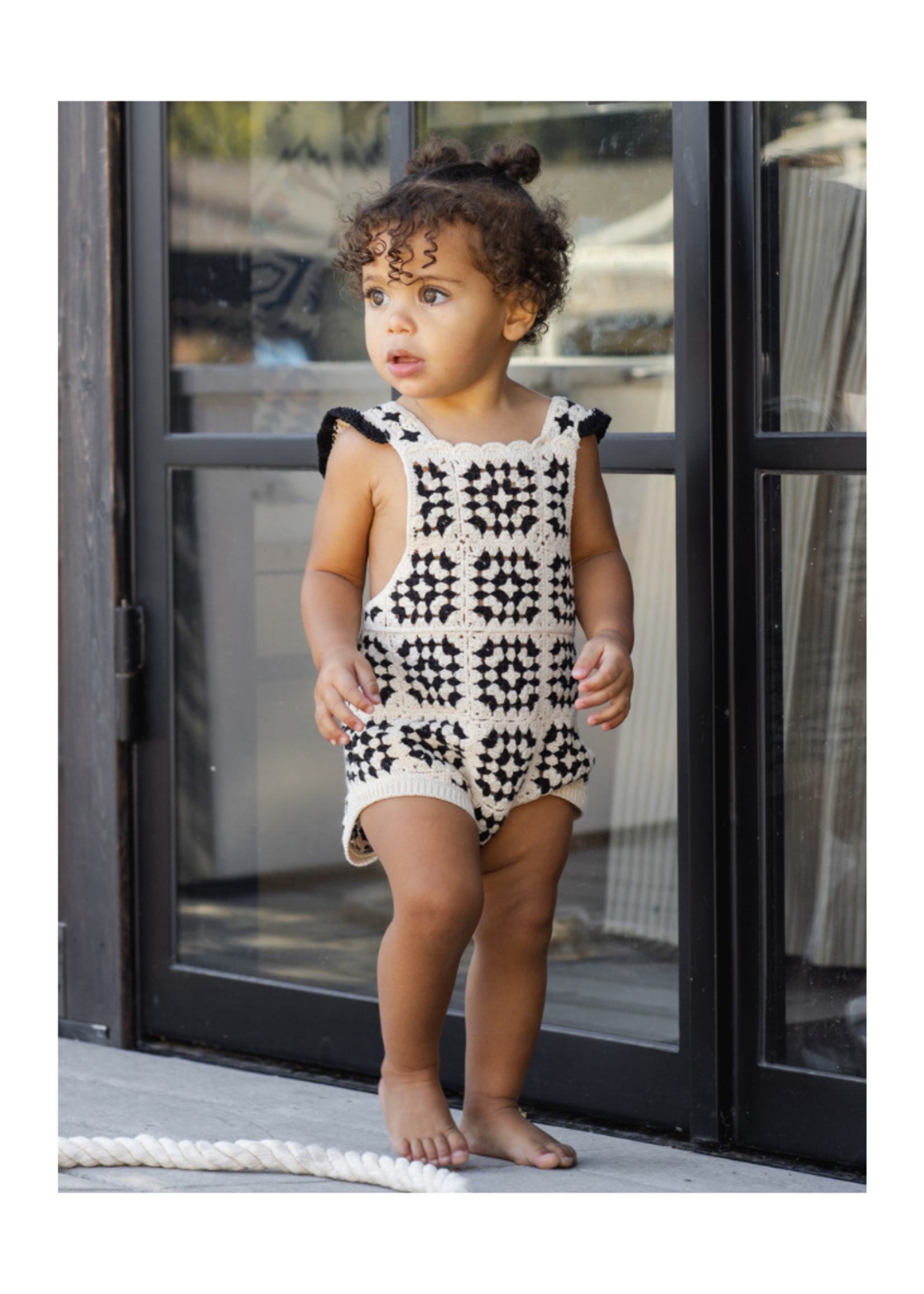 Rylee + Cru Crochet Romper - Abstract