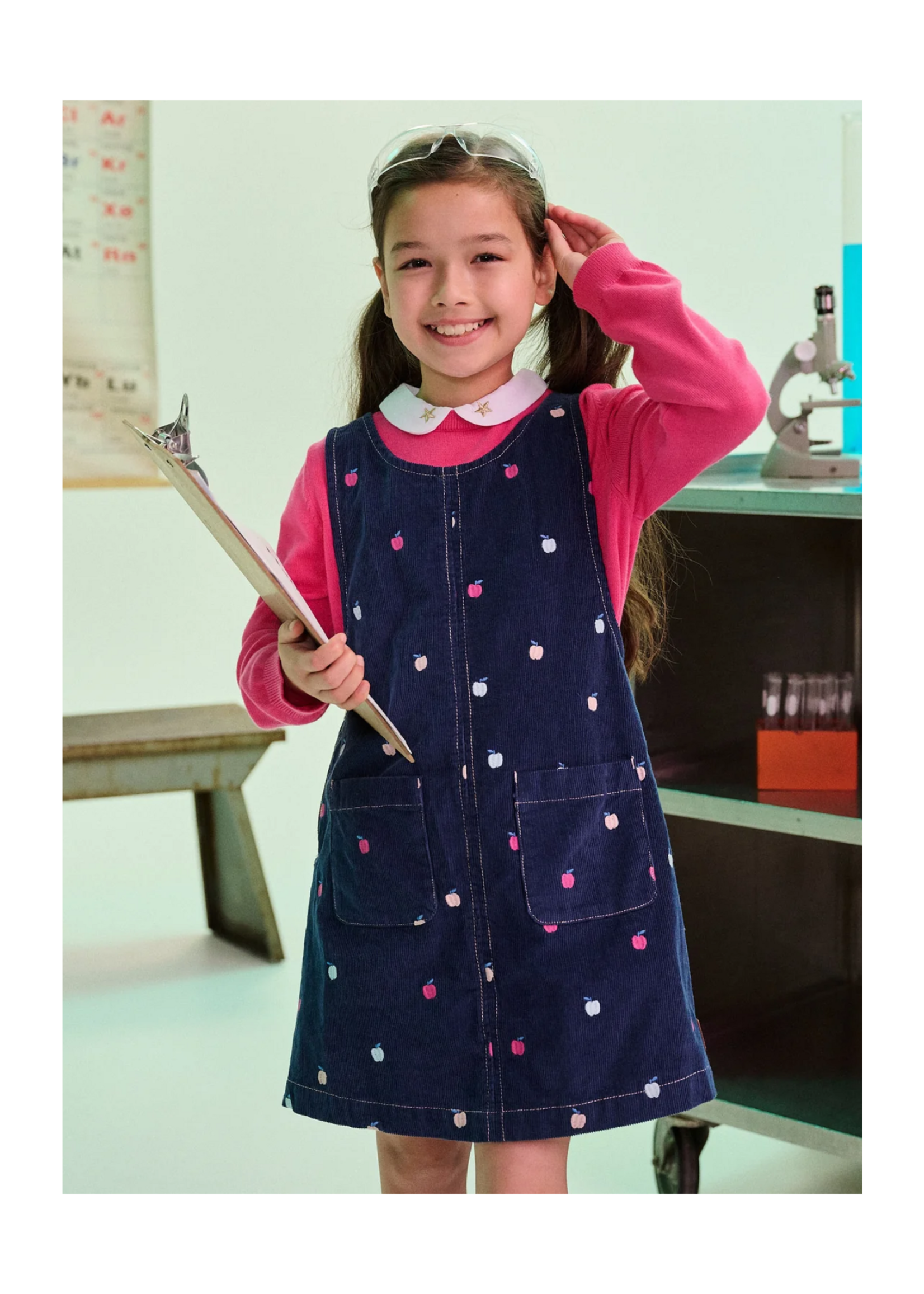 Hatley Embroidered Apple Pinafore Dress