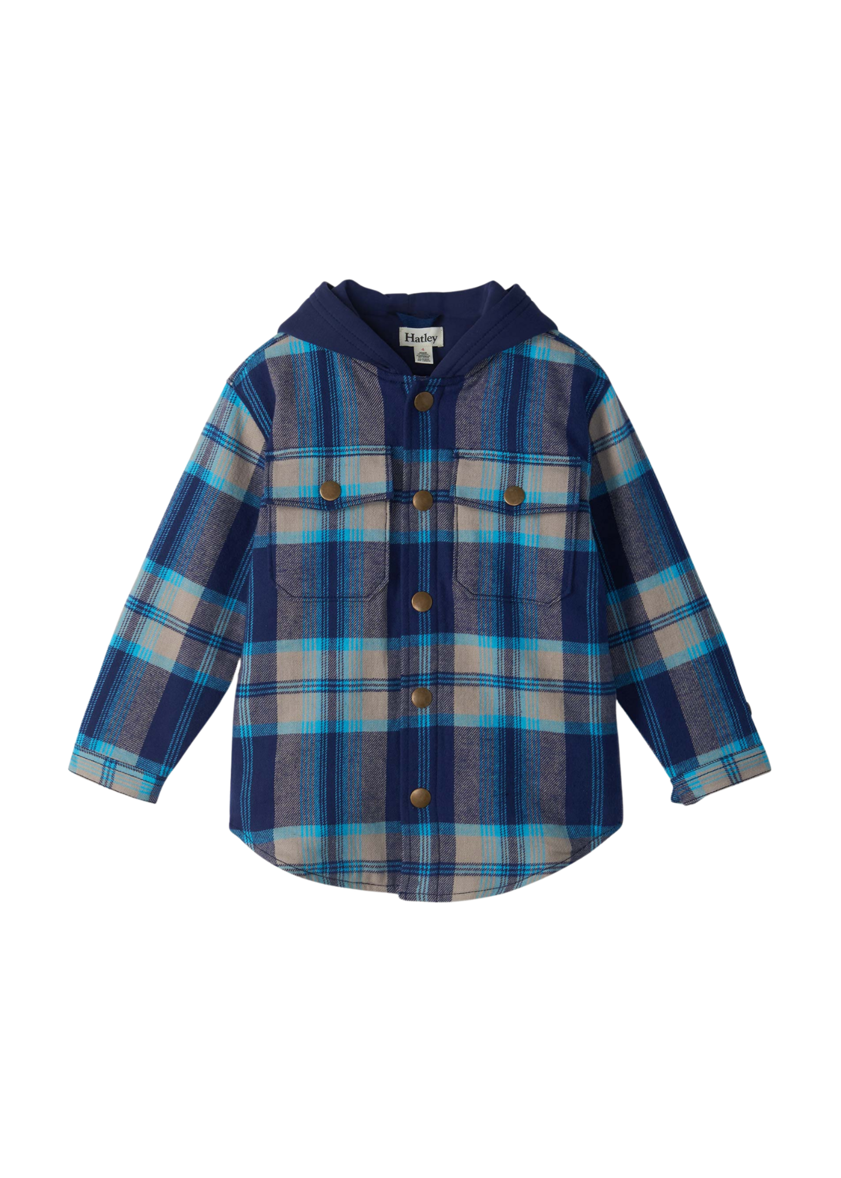 Hatley Blue Huntington Plaid Flannel Hoodie