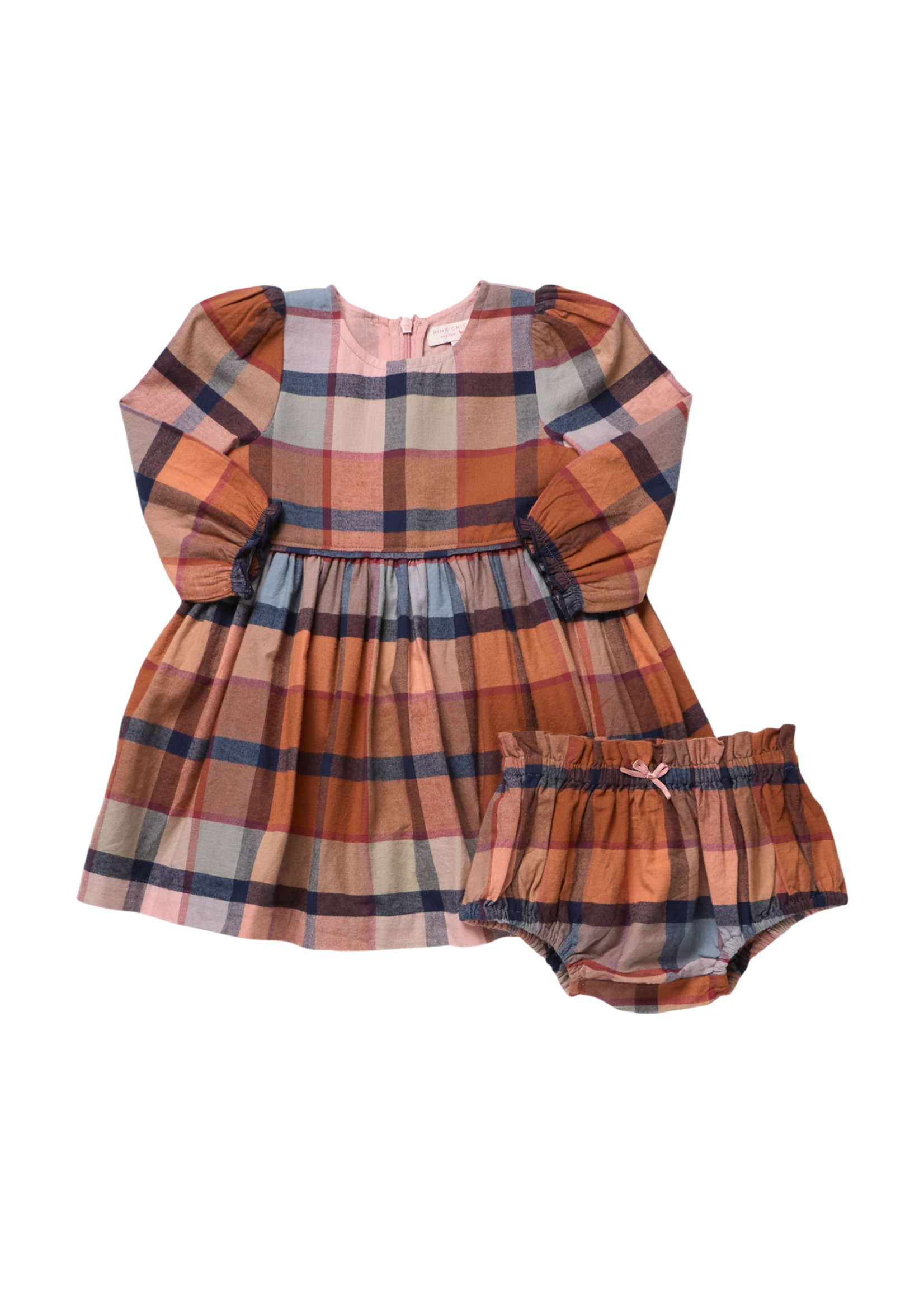 Pink Chicken Mae Dress Set - Hayride Plaid