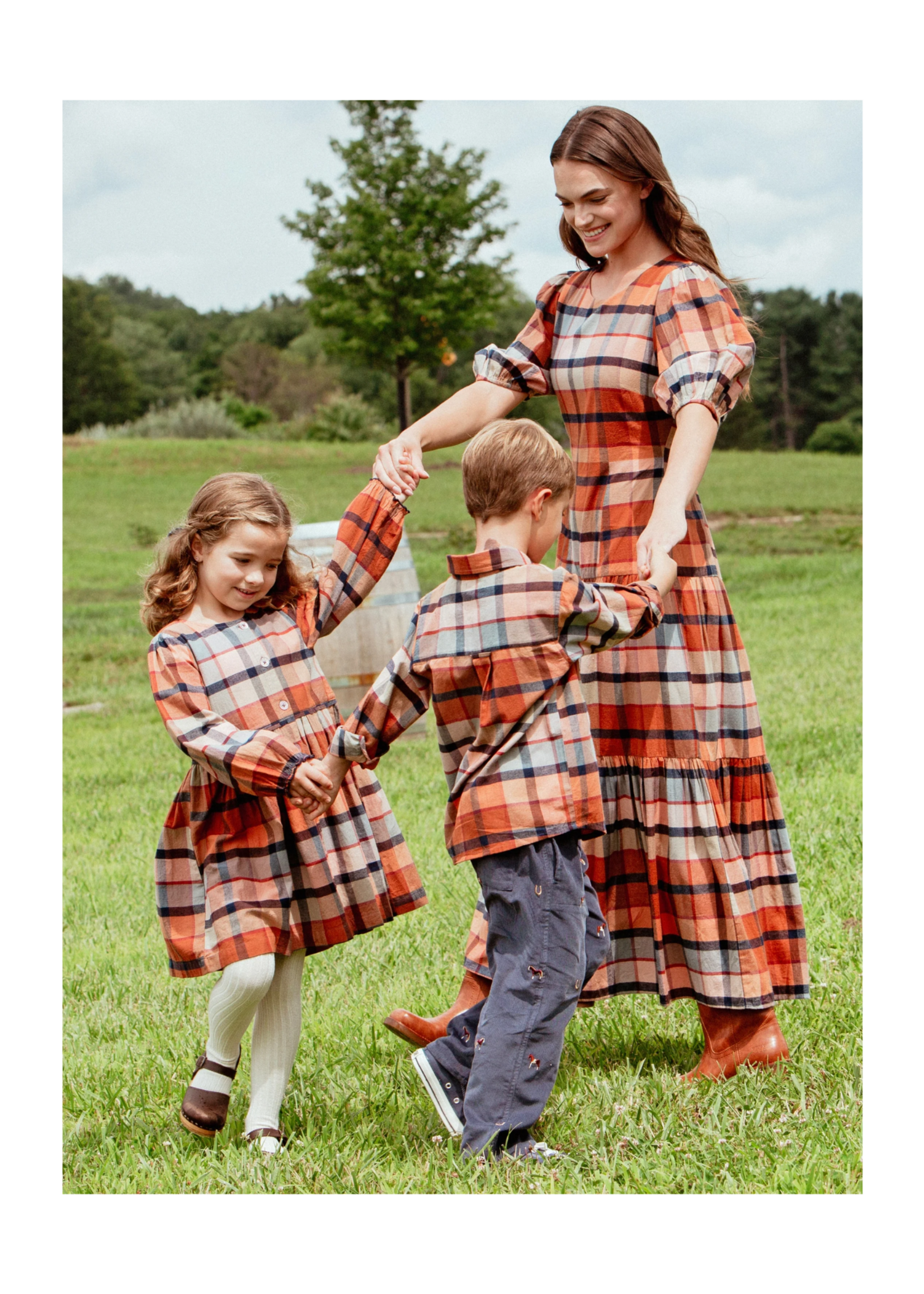 Pink Chicken Mae Dress - Hayride Plaid