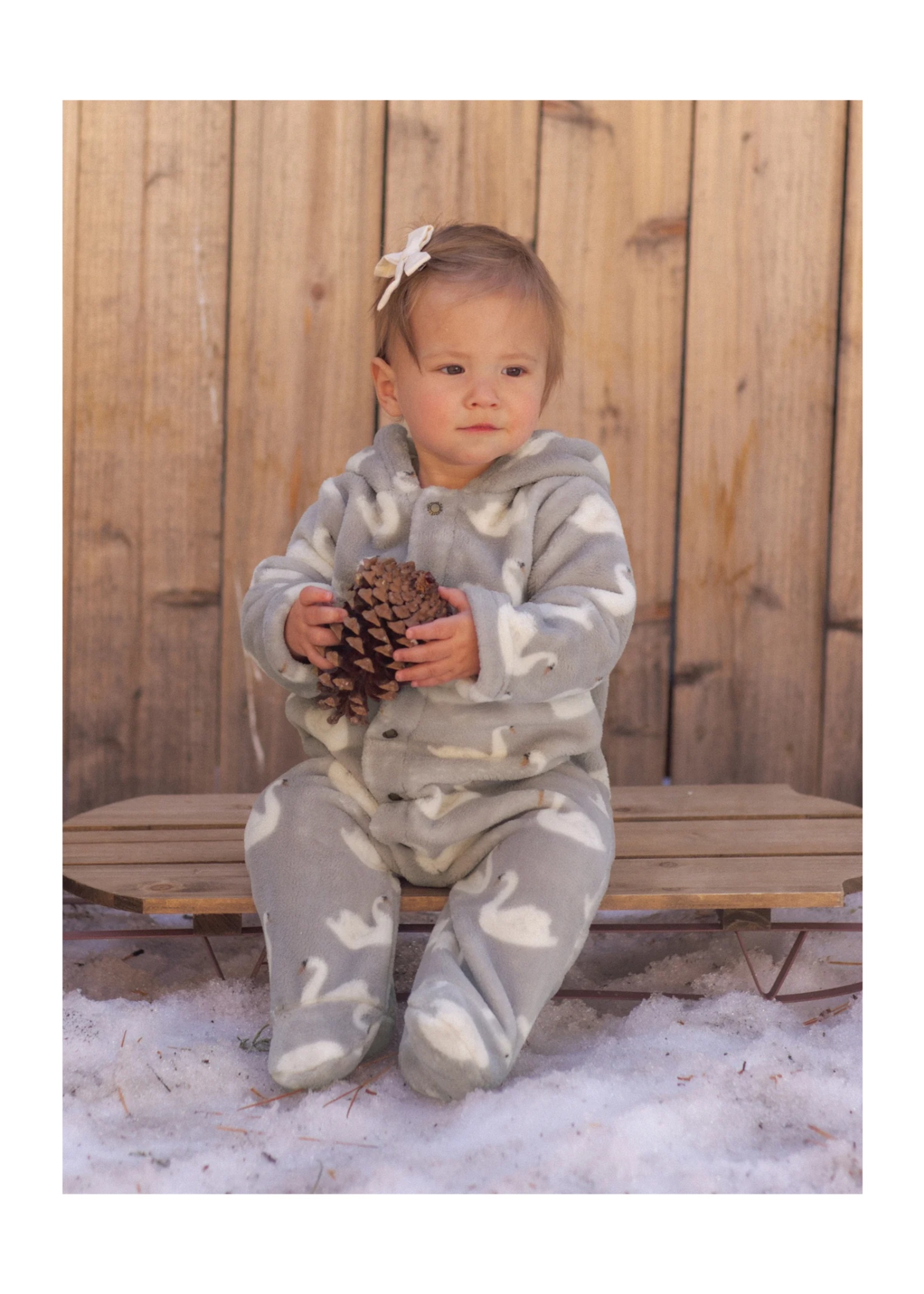 Rylee + Cru Fleece Jumpsuit - Swans