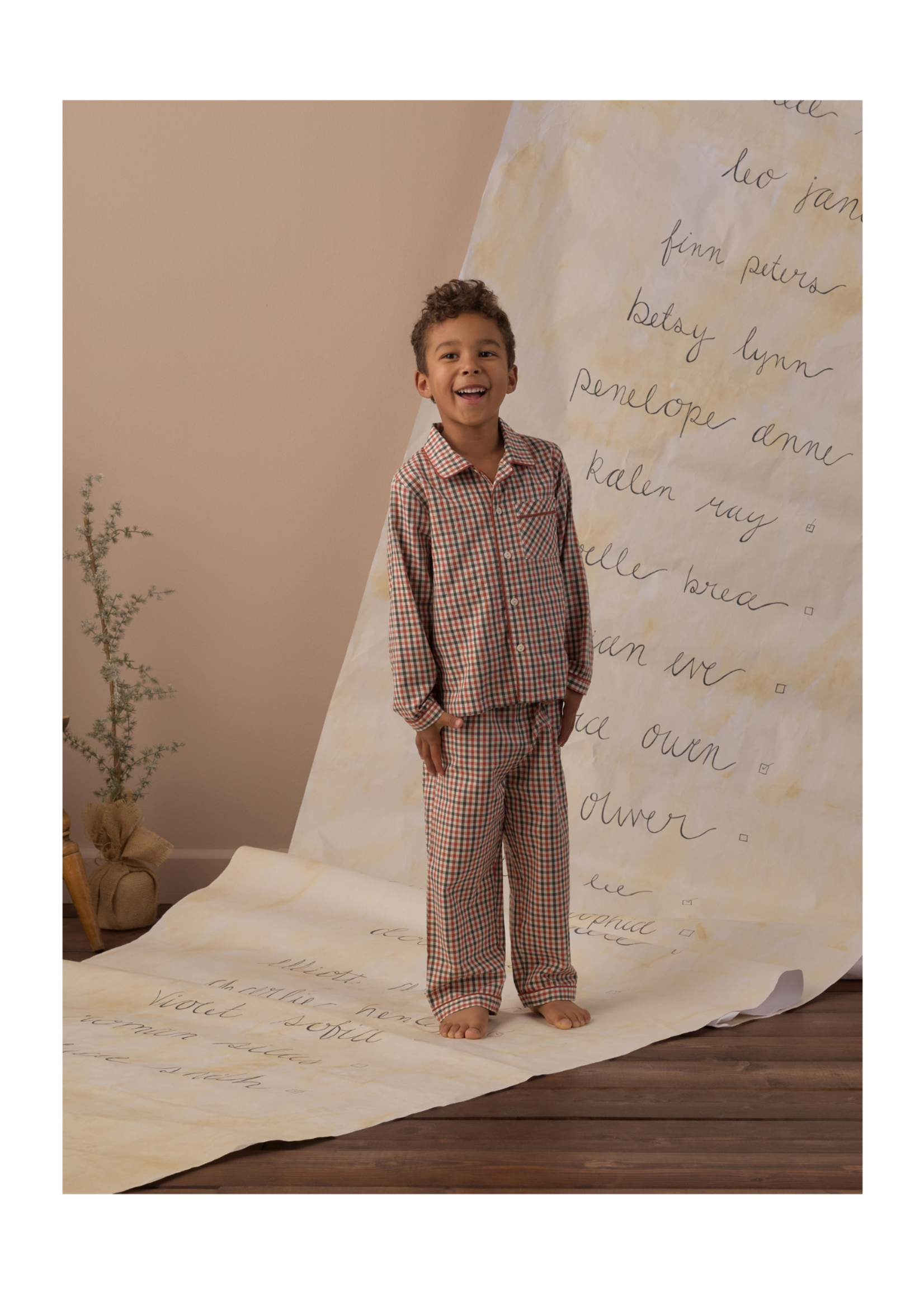 Rylee + Cru Long Sleeve Pajamas - Holiday Gingham