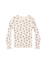 Rylee + Cru Ribbed Long Sleeve Top - Ruby Bloom