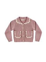 Rylee + Cru Collared Cardigan - Rosewood