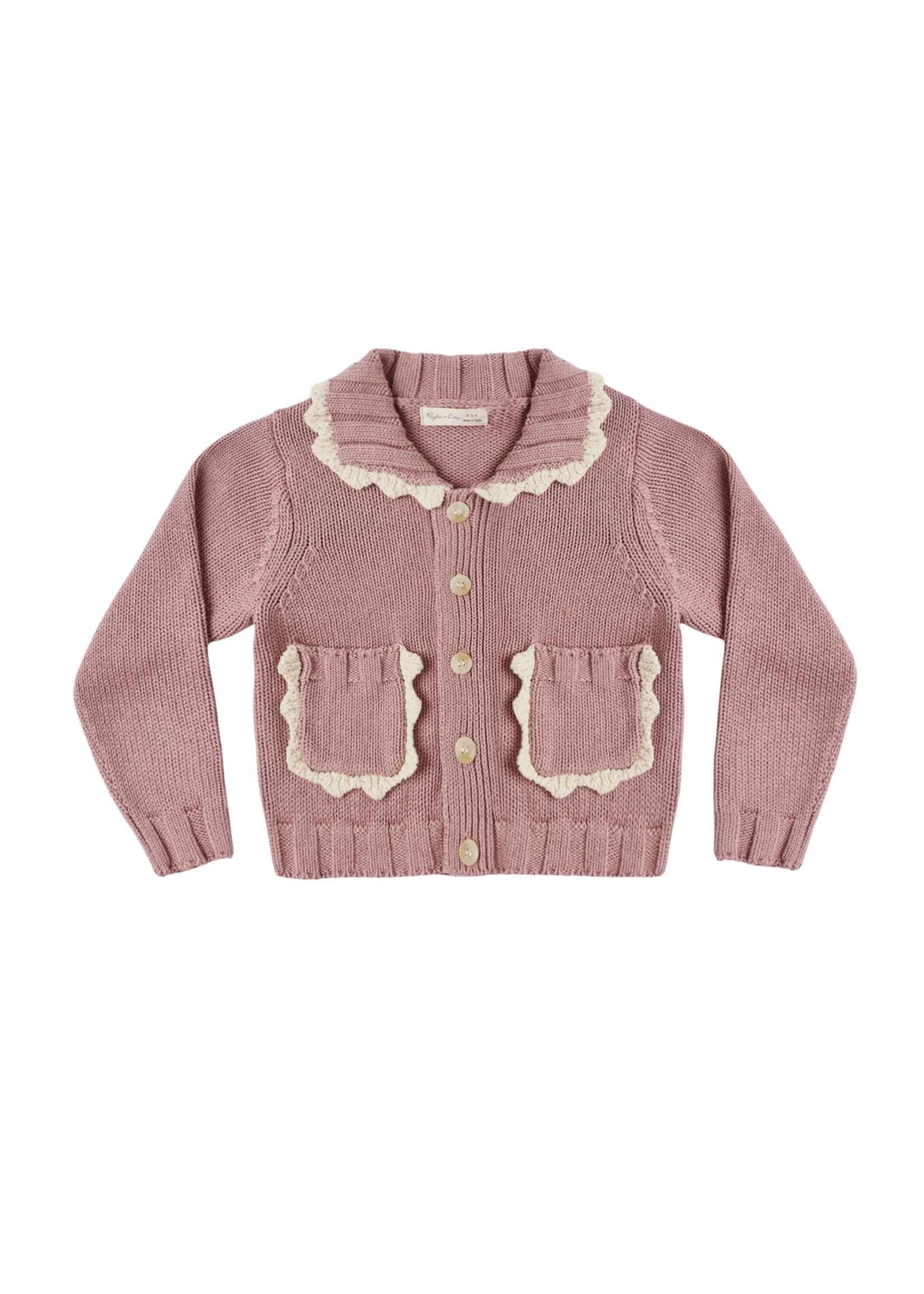 Rylee + Cru Collared Cardigan - Rosewood
