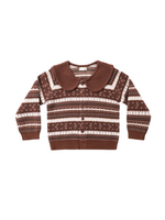 Rylee + Cru Fair Isle Cardigan - Mulberry Stripe