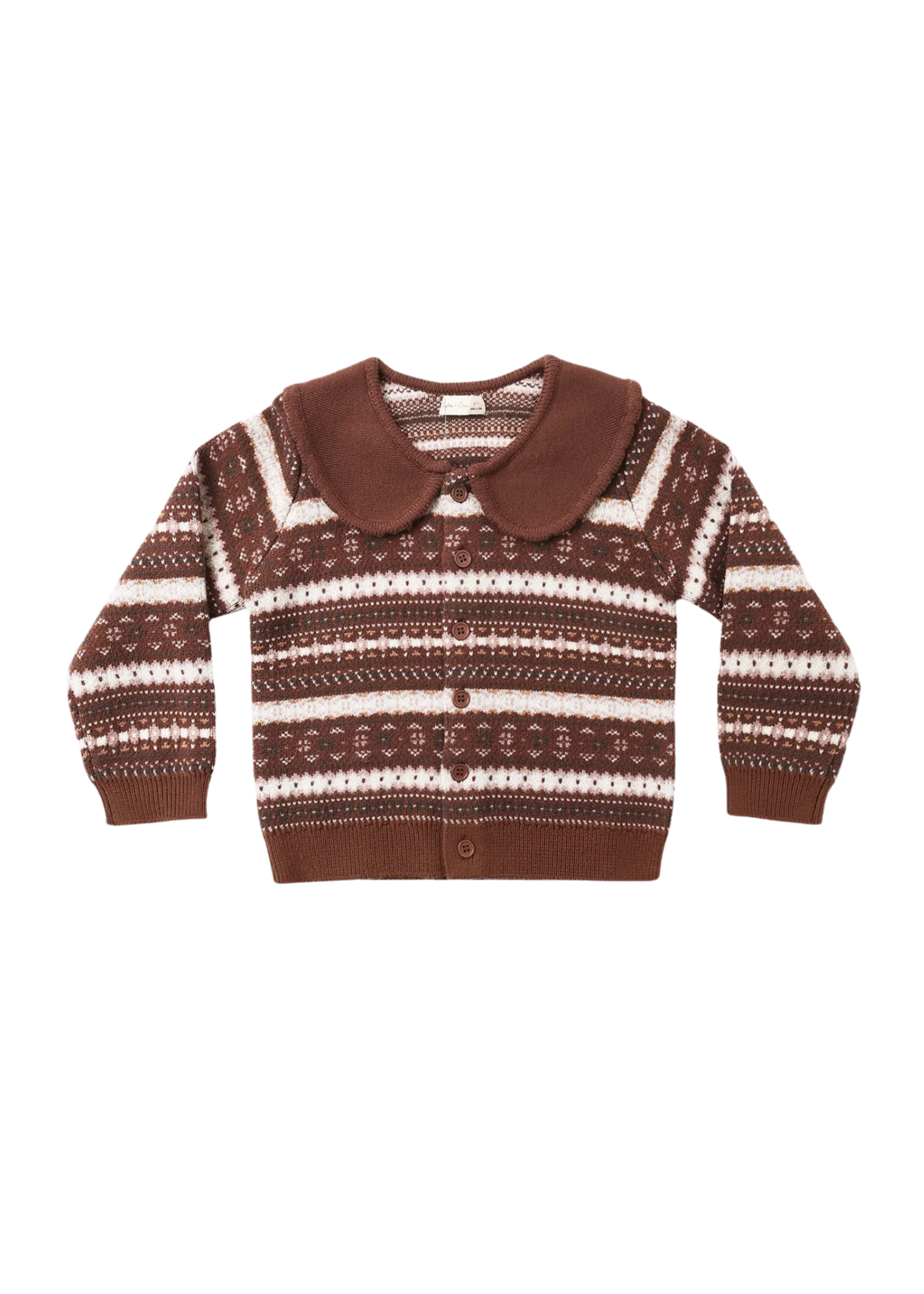 Rylee + Cru Fair Isle Cardigan - Mulberry Stripe