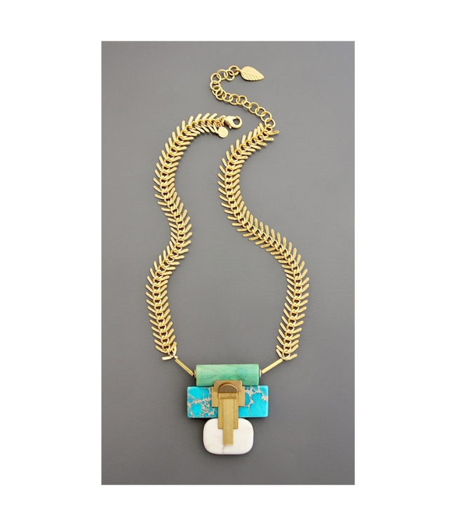 David Aubrey Geometric Pendant Necklace