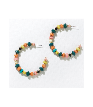Ink + Alloy Bead Hoop Earring