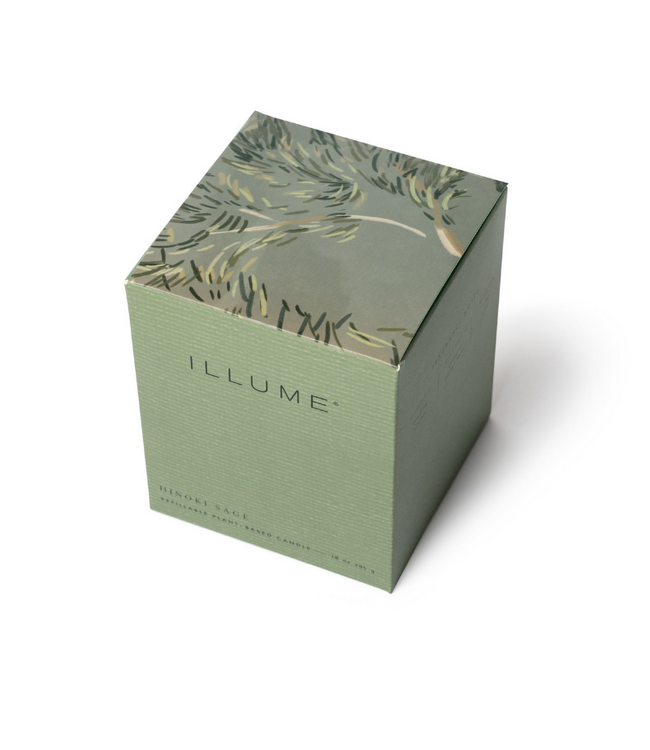 Illume Hinoki Sage Refillable Boxed Glass Candle