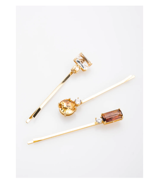 Cleo Crystal Bobby Set - Topaz Cleo Crystal Bobby Set - Topaz