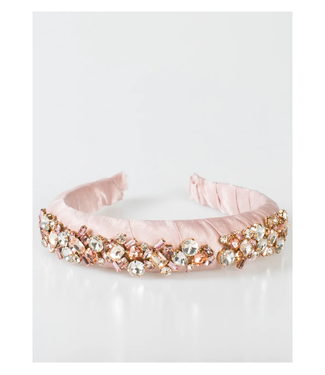 Violet & Brooks Phoebe Crystal Puff Headband - Pink