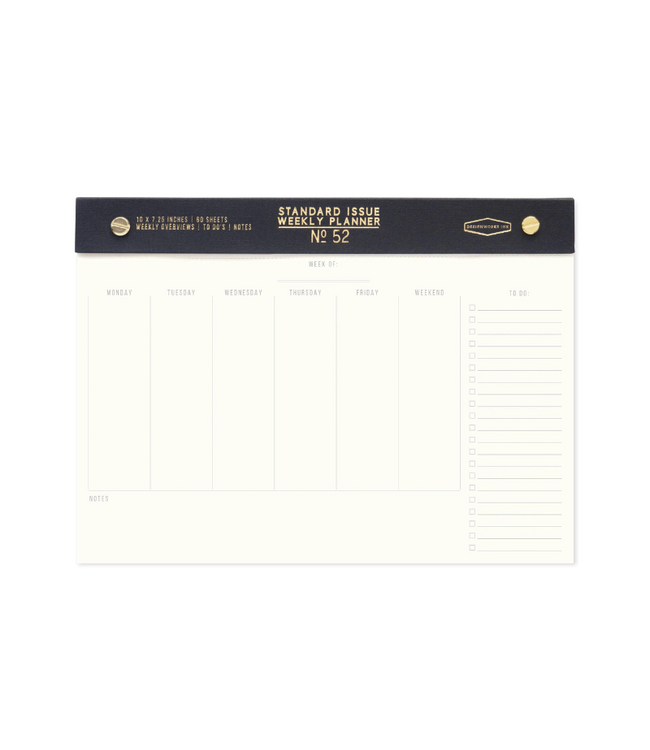 Black Standard Issue Weekly Desk Planner