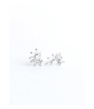 Adorn512 Adorn512 CZ Crescent Studs Silver