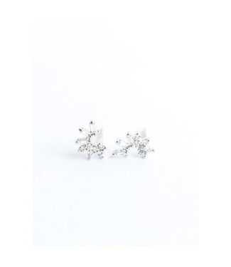 Adorn512 Adorn512 CZ Crescent Studs Silver Adorn512 Adorn512 CZ Crescent Studs Silver