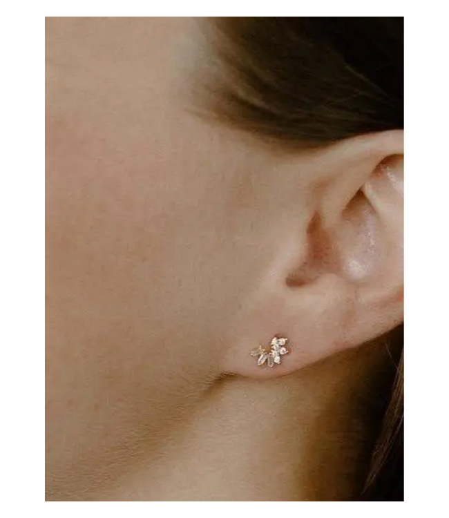 Adorn512 CZ Crescent Studs Silver