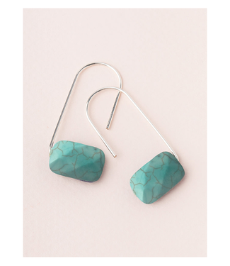 Floating Stone Earring - Turquoise/Silver