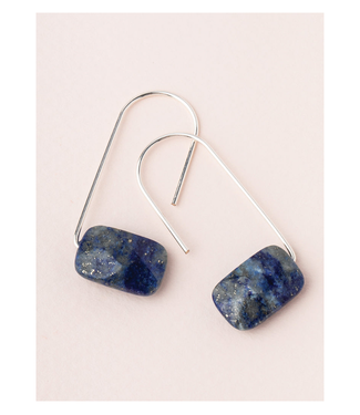 Floating Stone Earring - Lapis/Silver