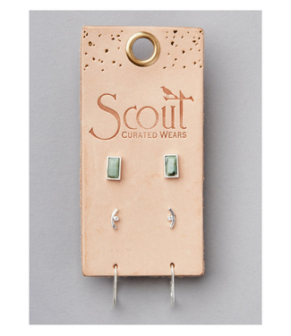 Scout Curated Wears Courtney Stud Trio - Silver (african turq)