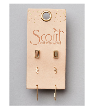 Scout Curated Wears Courtney Stud Trio - Gold (pyrite)