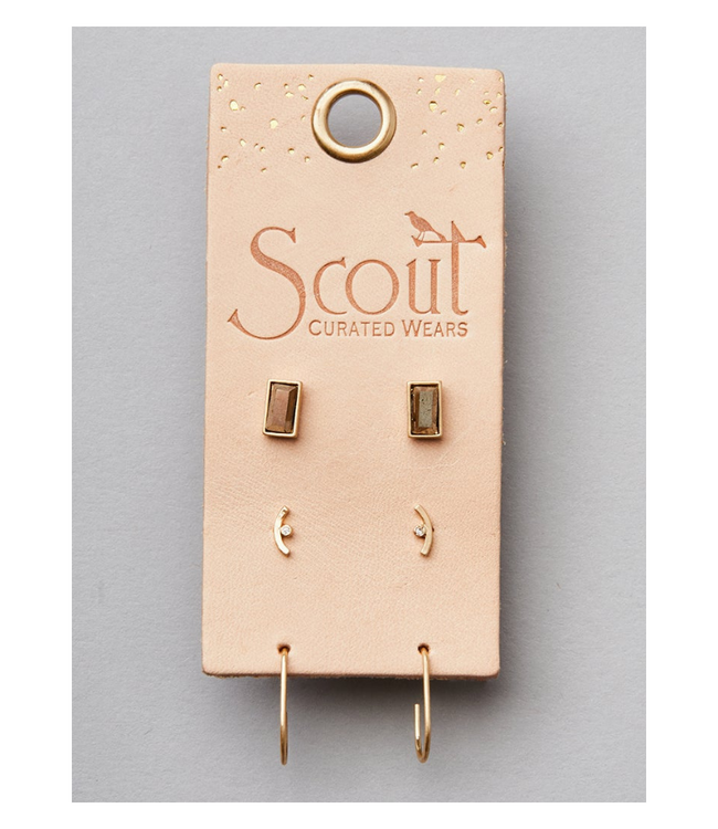 Courtney Stud Trio - Gold (pyrite)