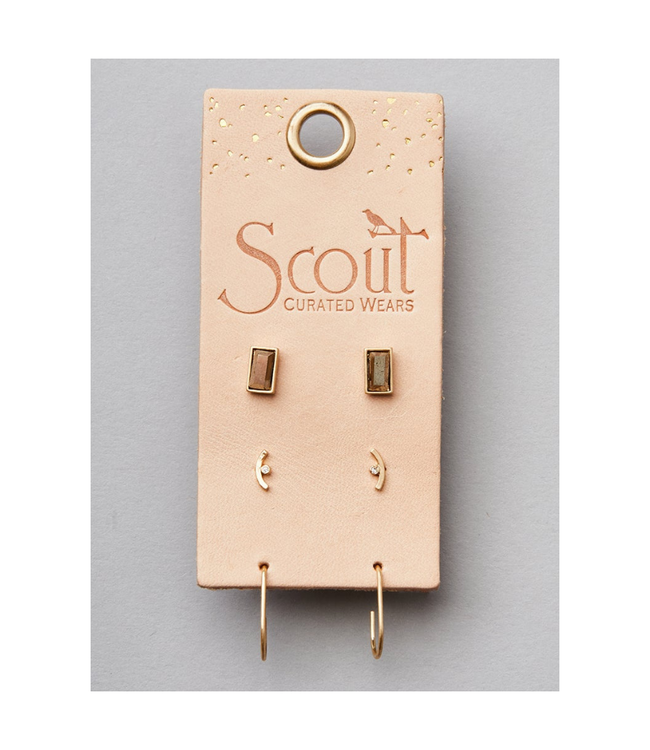 Scout Curated Wears Courtney Stud Trio - Gold (pyrite)
